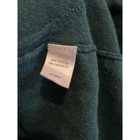 J Jill Size Medium Cotton Cashmere Blend Knit Tunic w/pockets Green V-neck Soft - Picture 4 of 8